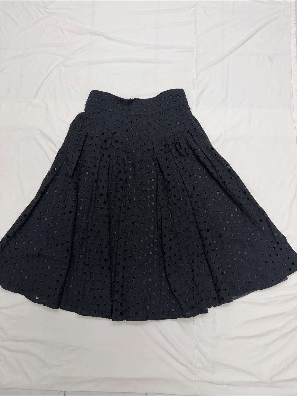 VENUS Black Eyelet A-Line Full Skirt